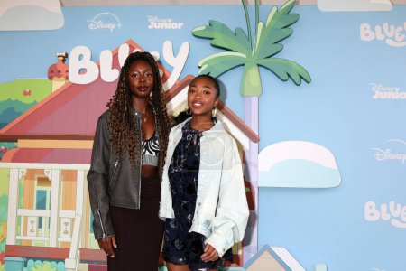 Photo for LOS ANGELES, USA - APRIL 13:  Danielle Jalade, Leah Sava Jeffries at the Bluey "The Sign" Movie Premiere at the Disney Studios on April 13, 2024 in Burbank, CA - Royalty Free Image
