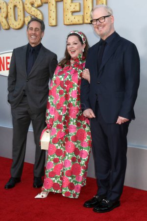 Photo for LOS ANGELES, USA - APRIL 30:  Jerry Seinfeld, Melissa McCarthy, Jim Gaffigan at the Unfrosted Premiere at the Egyptian Theater on April 30, 2024 in Los Angeles, CA - Royalty Free Image