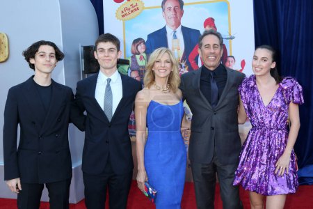 Photo for LOS ANGELES, USA - APRIL 30, 2024:  Shepherd Seinfeld, Jessica Seinfeld, Julian Seinfeld, Jerry Seinfeld, Sascha Seinfeld at the Unfrosted Premiere at the Egyptian Theater on April 30, 2024 in Los Angeles, CA - Royalty Free Image