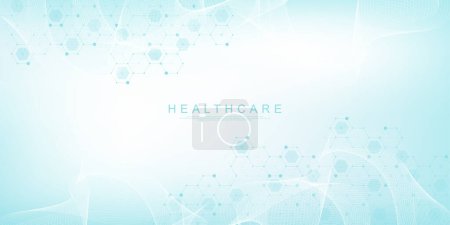 Health care and medical pattern innovation concept background design. Abstract geometric hexagons shape medicine and science background. Vector illustration.