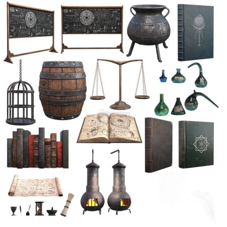 Photo for Fantasy Alchemy or Magical Props for Magic Workshop - Royalty Free Image