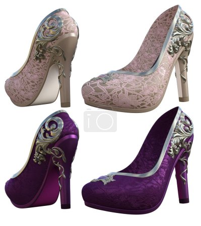Photo for Fantasy Cinderella High Heel Slippers - Royalty Free Image