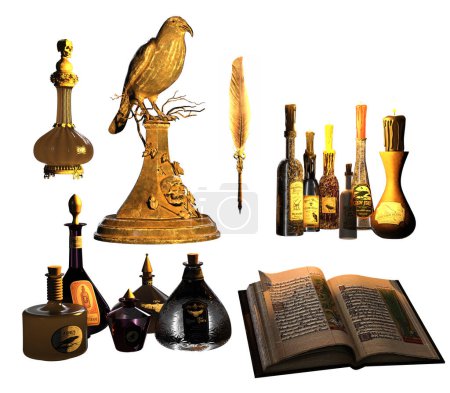 Photo for CGI Render of Gothic Objects, Magic Items - Royalty Free Image