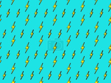 Illustration for Lightning pattern. Retro abstract seamless print of fast energy bolt, thunder and storm symbol, power electric bolt. Vector texture background charge electric illustration - Royalty Free Image