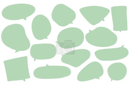 Illustration for Chat bubble shapes. Comic empty message balloons, communication blank speech balloons, discussion comic flat sign elements. Vector isolated set of speak message speech, empty talk bubble illustration - Royalty Free Image