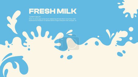 Illustration for Realistic milk splash, dairy splatter background. Creamy yogurt or cream texture vector backdrop illustration. Milk ripple splash, pouring healthy drink with calcium, wavy beverage. Realistic flow - Royalty Free Image