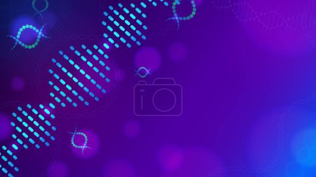Illustration for Dna abstract background. Biochemistry spiral banner. Human genetic code infographic banner. Cell nucleus model vector banner of biochemistry medical dna illustration - Royalty Free Image
