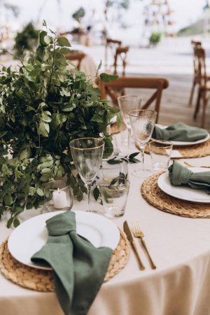 Photo for Close-up shot of beautiful wedding table setting - Royalty Free Image