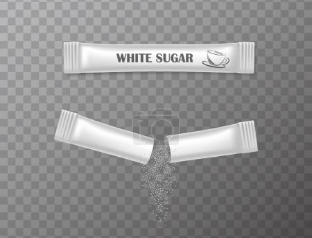 Illustration for 3d realistic vector icon illustration. White sugar stick closed and open. - Royalty Free Image
