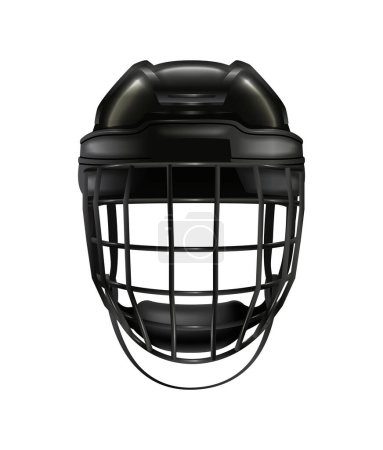 Illustration for 3d realistic vector icon. Hockey helmet. Sport design element. - Royalty Free Image