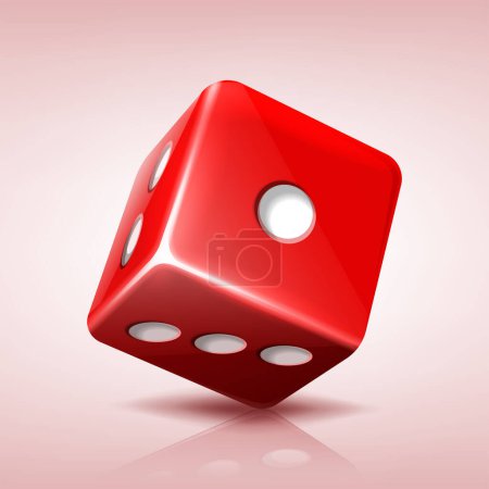 Illustration for Realistic vector icon. Casino red dice. isolated. Casino, gambling concept. - Royalty Free Image