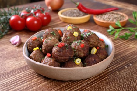 meatballs with meat and vegetables