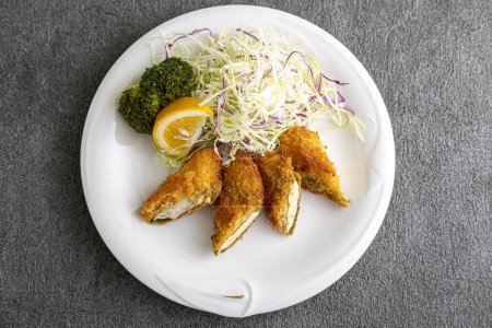 Photo for A chicken fillet cutlet made by a Japanese chef in Japan - Royalty Free Image