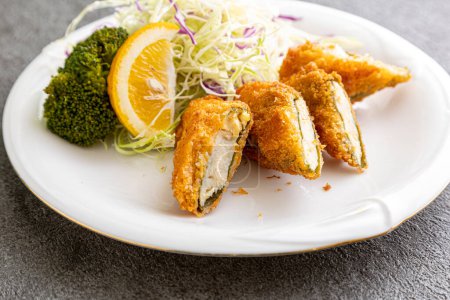 Foto de A chicken fillet cutlet made by a Japanese chef in Japan - Imagen libre de derechos