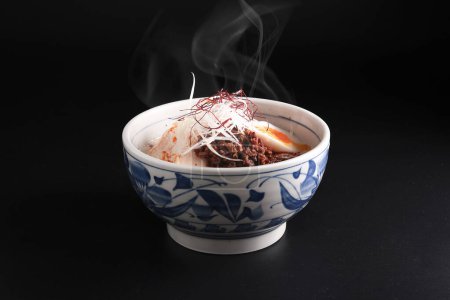 Photo for Chinese cuisine, spicy dandan noodles arranged in Japan - Royalty Free Image