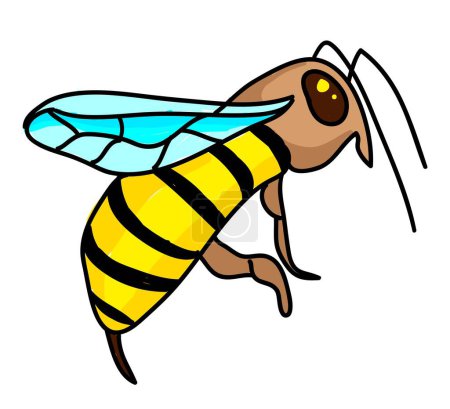 Foto de Dibujos animados de Doodle de Bumblebee en el marco del círculo para los diseños temáticos de la naturaleza, libros para niños, papelería y tarjetas de felicitación - Imagen libre de derechos