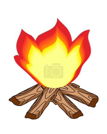 Photo for Cartoon Illustration of Firewood Is Natural Material Used for Fuel and Warmth. Perfect for Visuals Related to Sustainable Living, Outdoor Activities and Traditional Lifestyles - Royalty Free Image