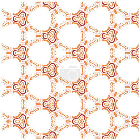 Photo for Vector Illustration of Red and Orange Abstract Mandala or Ikat Texture Seamless Pattern for Wallpaper Background - Royalty Free Image