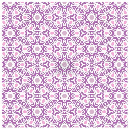 Foto de Ilustración vectorial de mandala púrpura abstracta o patrón sin costura de textura de Ikat para fondo de pantalla - Imagen libre de derechos