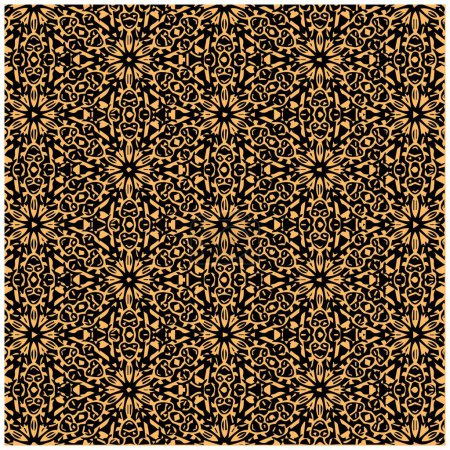 Photo for Vector Illustration of Brown Abstract Mandala or Ikat Texture Seamless Pattern for Wallpaper Background - Royalty Free Image