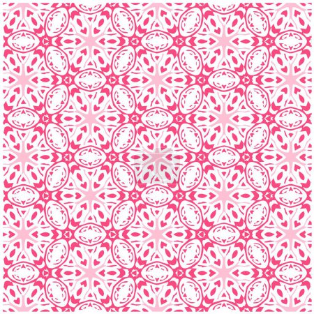 Photo for Vector Illustration of Abstract Pink Mandala or Ikat Texture Seamless Pattern for Wallpaper Background - Royalty Free Image