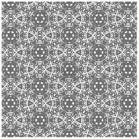 Photo for Vector Illustration of Abstract Black and White Mandala or Ikat Texture Seamless Pattern for Wallpaper Background - Royalty Free Image