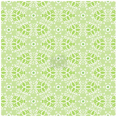 Foto de Ilustración vectorial de mandala abstracto verde o patrón sin costura de textura de Ikat para fondo de pantalla - Imagen libre de derechos