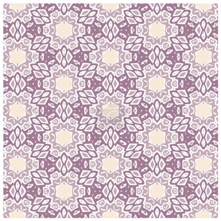 Photo for Vector Illustration of Abstract Purple Mandala or Ikat Texture Seamless Pattern for Wallpaper Background - Royalty Free Image