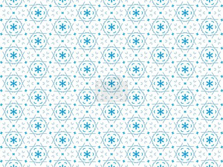 Photo for Vector Illustration of Blue Abstract Mandala or Ikat Texture Seamless Pattern for Wallpaper Background - Royalty Free Image