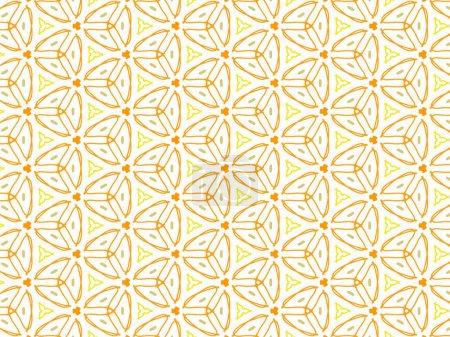 Foto de Ilustración vectorial de Mandala abstracto naranja o patrón sin costura de textura de Ikat para fondo de pantalla - Imagen libre de derechos