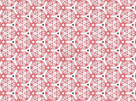 Photo for Vector Illustration of Red Abstract Mandala or Ikat Texture Seamless Pattern for Wallpaper Background - Royalty Free Image