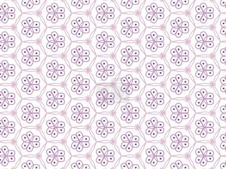 Photo for Vector Illustration of Purple Abstract Mandala or Ikat Texture Seamless Pattern for Wallpaper Background - Royalty Free Image