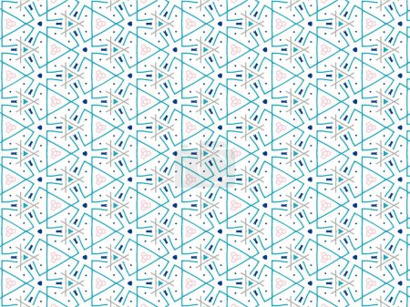 Foto de Ilustración vectorial de mandala abstracto azul o patrón sin costura de textura de Ikat para fondo de pantalla - Imagen libre de derechos