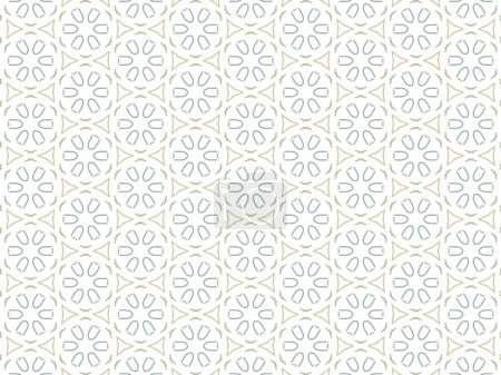 Photo for Vector Illustration of Blue and Brown Abstract Mandala or Ikat Texture Seamless Pattern for Wallpaper Background - Royalty Free Image