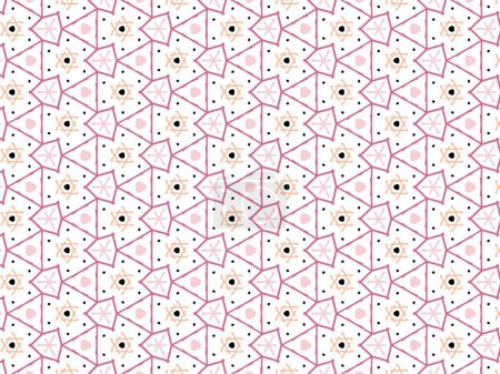 Foto de Ilustración vectorial de Mandala abstracto rosa o patrón sin costura de textura de Ikat para fondo de pantalla - Imagen libre de derechos