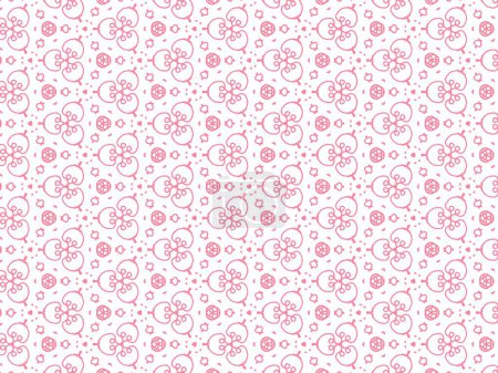 Photo for Vector Illustration of Pink Abstract Mandala or Ikat Texture Seamless Pattern for Wallpaper Background - Royalty Free Image
