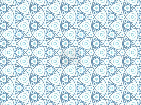 Foto de Ilustración vectorial de mandala abstracto azul o patrón sin costura de textura de Ikat para fondo de pantalla - Imagen libre de derechos
