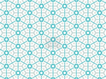 Photo for Vector Illustration of Blue Abstract Mandala or Ikat Texture Seamless Pattern for Wallpaper Background - Royalty Free Image