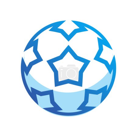 Téléchargez les illustrations : Ballon de football avec des étoiles - en licence libre de droit