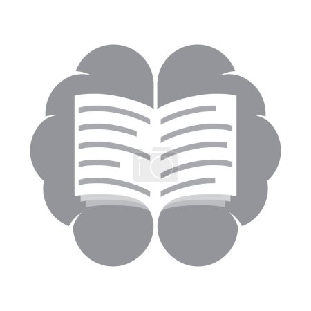 Illustration for Book Brain logo simple design vector. Minimalist style - Royalty Free Image