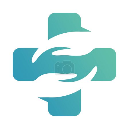 Téléchargez les illustrations : Logo de soins de médecine vecteur de conception simple. Style minimaliste - en licence libre de droit