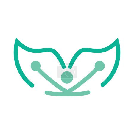 Illustration for Yoga logo simple design vector. Minimalist style - Royalty Free Image