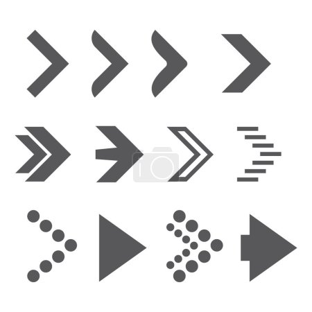 Illustration for Black Arrows Icons on White Background - Royalty Free Image