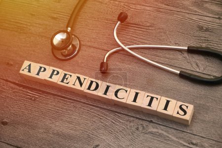 Photo for Appendicitis, text words typography written with wooden letter, health and medical concept - Royalty Free Image