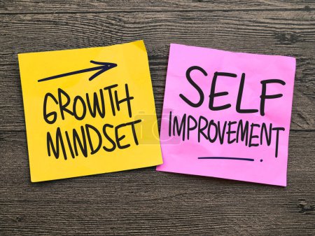 Photo for Growth mindset self improvement, text words typography written on paper, life and business motivational inspirational terms concept - Royalty Free Image