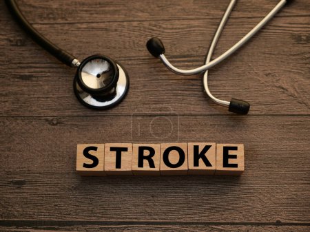 Photo for Stroke, text words typography written with wooden letter, health and medical concept - Royalty Free Image