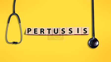 Photo for Pertussis, text words typography written with wooden letter, health and medical concept - Royalty Free Image