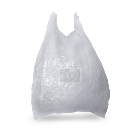 White plastic bag cut out isolated, environmental issue concept