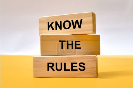 Photo for Know the rules, text written on wooden block, business metaphor concept - Royalty Free Image