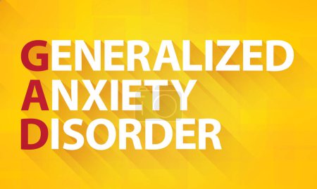 Photo for General Anxiety Disorder GAD, mental health concept, text on yellow background - Royalty Free Image